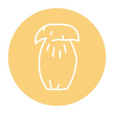 White mushroom color line icon. Cooking ingredient. 