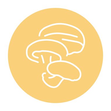 Shiitake mushroom color line icon. Cooking ingredient. 
