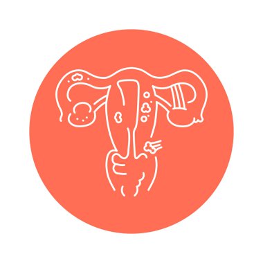 Endometriosis color line icon. Gynecology problem