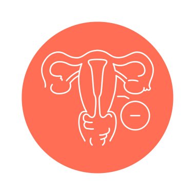 Erosion color line icon. Gynecology problem
