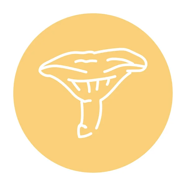 Chanterelle Mushroom Color Line Icon Cooking Ingredient — Image vectorielle
