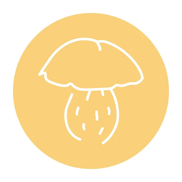 Oak Mushroom Color Line Icon Cooking Ingredient — Stock Vector