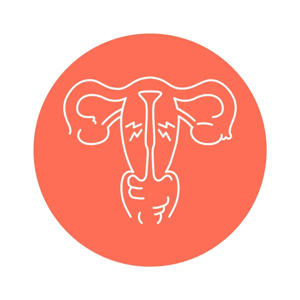 Endometrial Hyperplasia Color Line Icon Gynecology Problem — Vector de stock