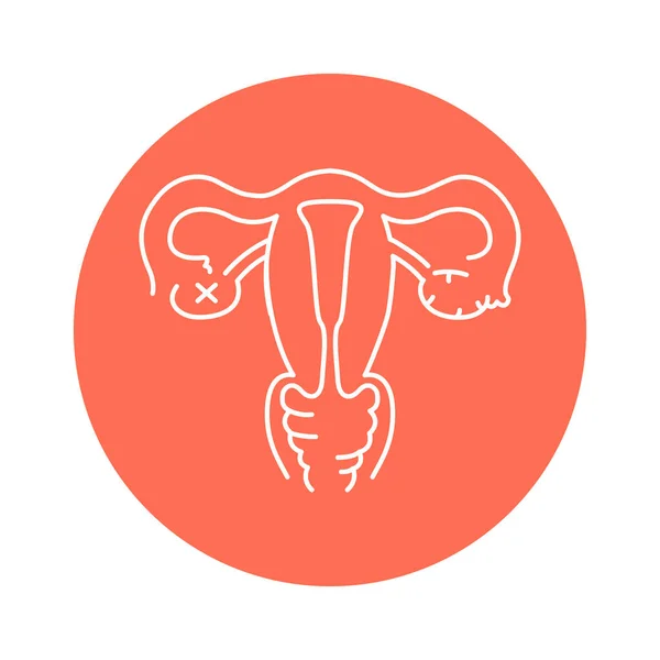 Uterine Myoma Color Line Icon Gynecology Problem — Vector de stock
