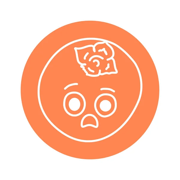Surprised Persimmon Color Line Icon Mascot Emotions — Wektor stockowy