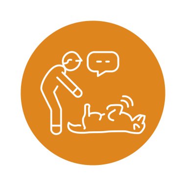 Spin command color line icon. Dog training. 