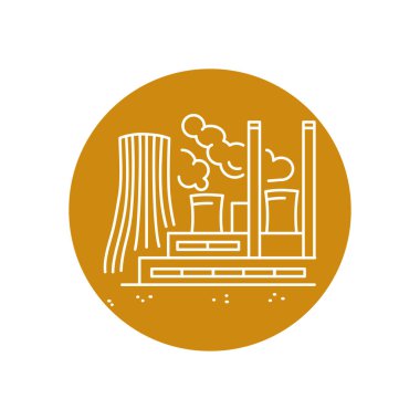 Coal factory color line icon.  Pictogram for web page