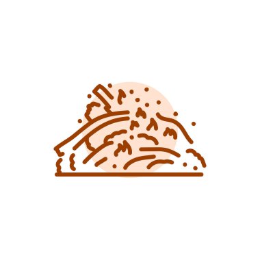 Ashes with small lights black line icon. Natural element. 