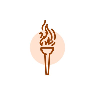 Fire torch black line icon. Pictogram for web page