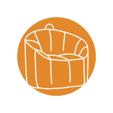 Bean bag chair color line icon. Pictogram for web page