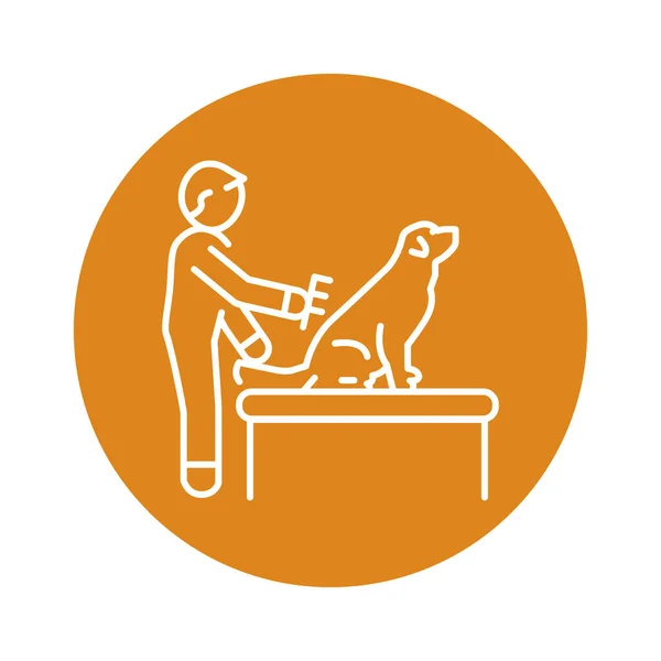 Pet Grooming Ícone Linha Cor Treinamento Cães — Vetor de Stock