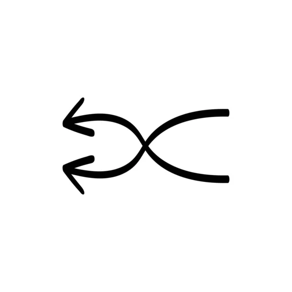 Flecha Boceto Icono Línea Negra — Vector de stock