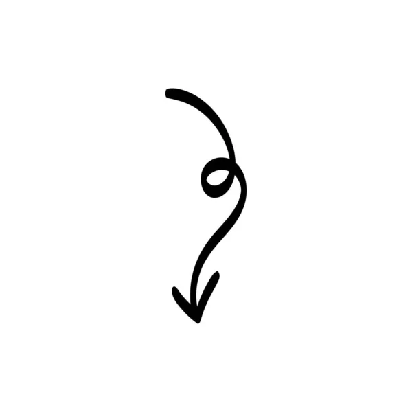 Sketch Arrow Heart Black Line Icon — Stock Vector