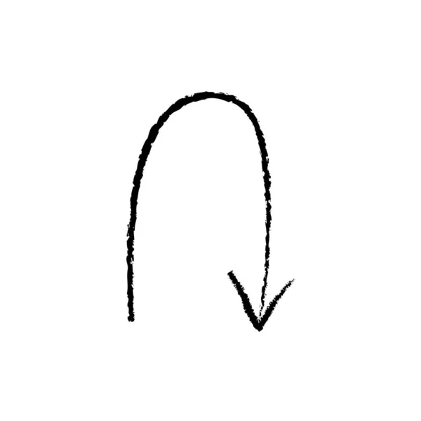 Sketch Arrow Repeat Black Line Icon — Stock Vector