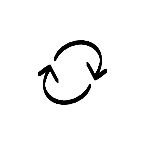 Flecha Boceto Repetir Icono Línea Negra — Vector de stock