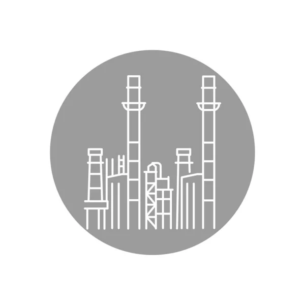 ガス工場カラーラインアイコン ウェブページのピクトグラム — ストックベクタ