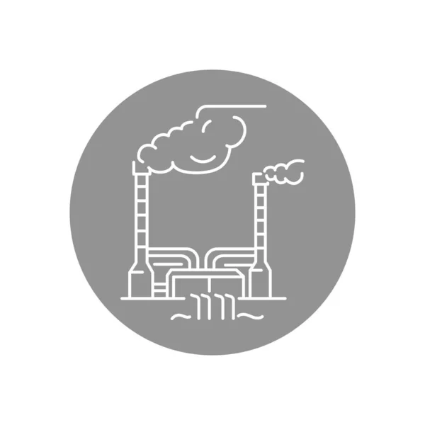 Geothermische Fabrik Farbe Linie Symbol Piktogramm Für Webseite — Stockvektor