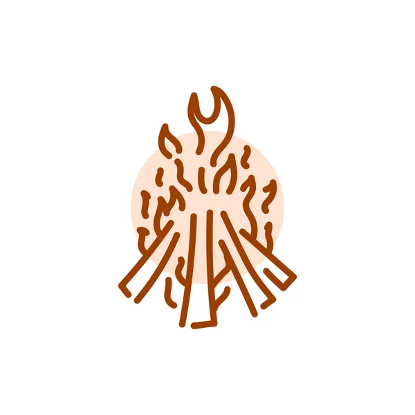 Bonfire Black Line Icon Natural Element — Image vectorielle