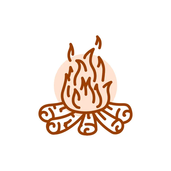 Значок Чорної Лінії Bonfire Натуральний Елемент — стоковий вектор