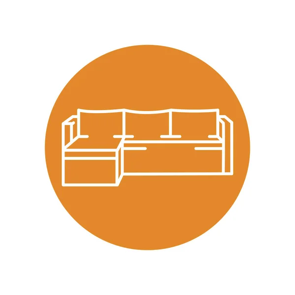 Couch Color Line Icon Pictogram Web Page — Vetor de Stock