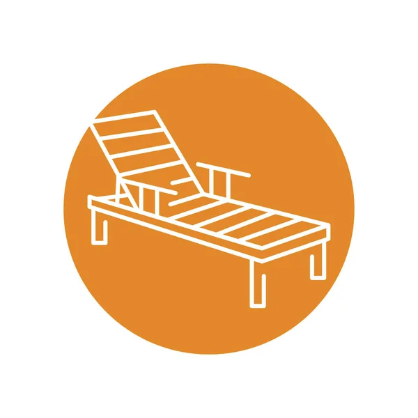 Deck Chaise Lounge Color Line Icon Pictogram Web Page — Vector de stock
