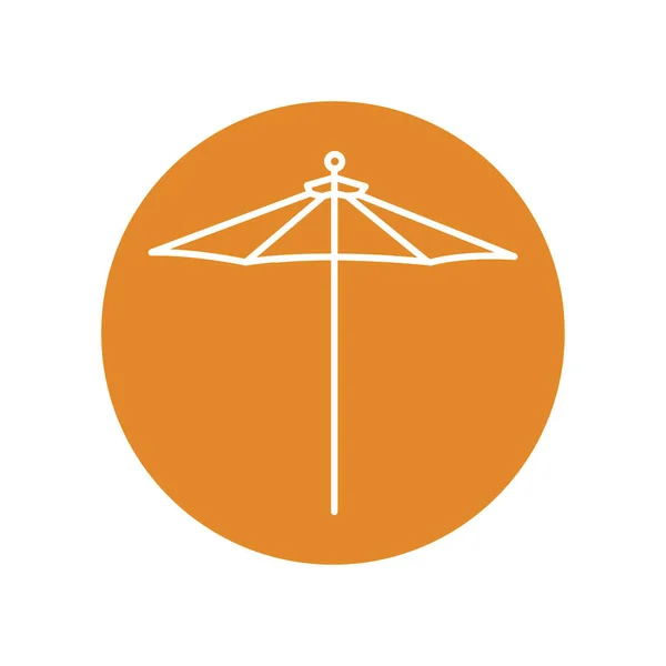 Trädgård Paraply Färg Linje Ikon Piktogram För Webbsida — Stock vektor