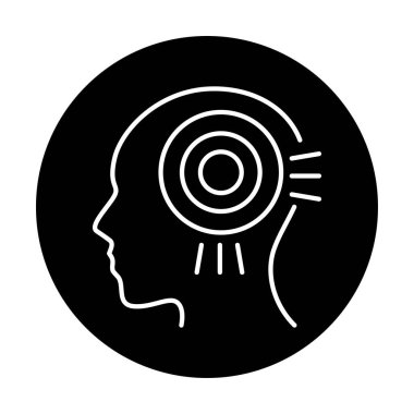 Migren rengi çizgisi simgesi. İnsan hastalıkları. 