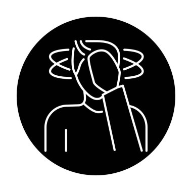 Vertigo renk çizgisi simgesi. İnsan hastalıkları. 