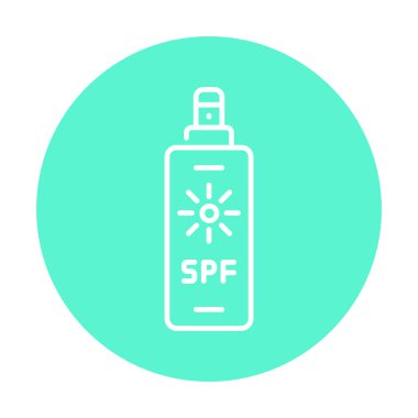 SPF vücut spreyi renk çizgisi simgesi. Web sayfası için resim grafiği
