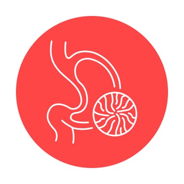 Gastrik ülser renk çizgisi ikonu. İnsan hastalıkları. 