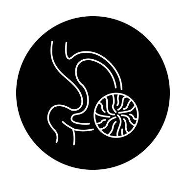 Gastrik ülser renk çizgisi ikonu. İnsan hastalıkları. 