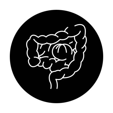 Bağırsak tıkanıklığı renk çizgisi simgesi. İnsan hastalıkları. 