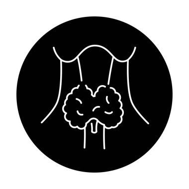 Tiroid bozukluğu renk çizgisi simgesi. İnsan hastalıkları. 