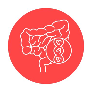 Bağırsaklar renk çizgisi simgesini incitir. İnsan hastalıkları. 