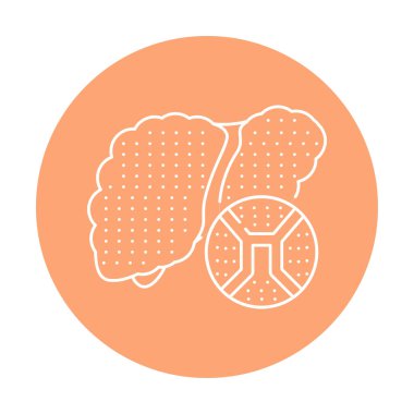 Karaciğer sirozu renk çizgisi simgesi. İnsan hastalıkları. 