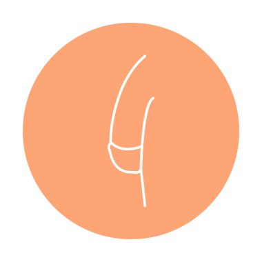 Circumcised penis color line icon. Human diseases. 