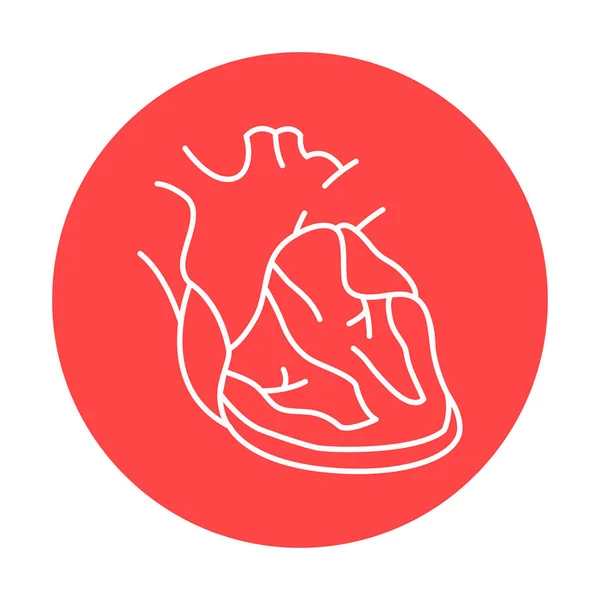 心肌炎彩线图标 人类疾病 — 图库矢量图片