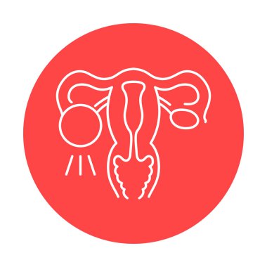 Polisistik yumurtalık sendromu renk çizgisi ikonu. İnsan hastalıkları. 