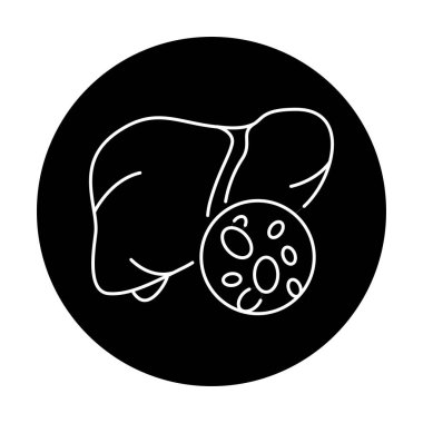 Yağlı karaciğer distrofisi renk çizgisi simgesi. İnsan hastalıkları. 