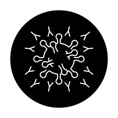 Antikorlar virüs rengi simgesine saldırıyor. İnsan hastalıkları. 