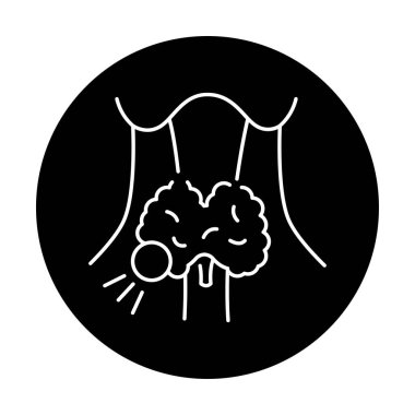 Tiroid kanseri renk çizgisi simgesi. İnsan hastalıkları. 