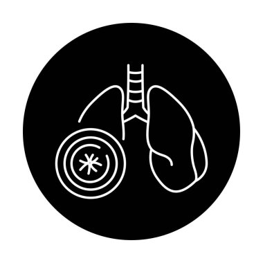 Bronşit renk çizgisi simgesi. İnsan hastalıkları. 