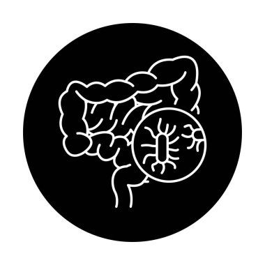 Bağırsak bakterisi renk çizgisi simgesi. İnsan hastalıkları. 