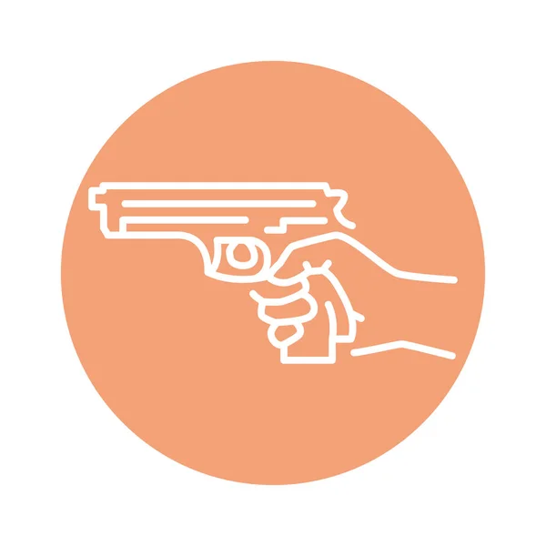 Kézifegyver Színes Vonal Ikon Piktogram Weboldalra — Stock Vector