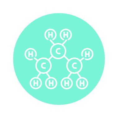 Propan formülü renk çizgisi simgesi. Web sayfası için resim grafiği