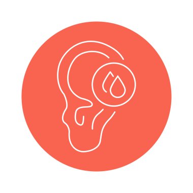 Kulak kanayan renk çizgisi simgesi. İnsan hastalıkları. 