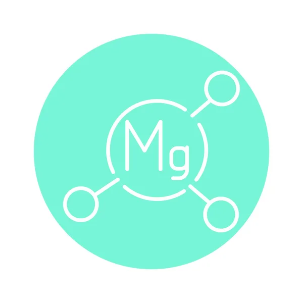 Magnesiumformel Farbe Linie Symbol Piktogramm Für Webseite — Stockvektor