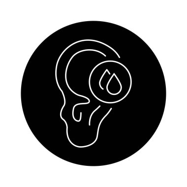 Kulak kanayan renk çizgisi simgesi. İnsan hastalıkları. 