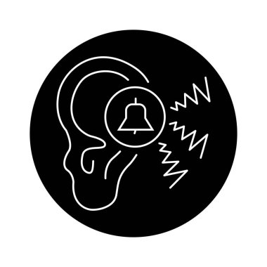 Tinitus renk çizgisi ikonu. İnsan hastalıkları. 