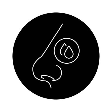 Burnu kanayan renk çizgisi simgesi. İnsan hastalıkları. 